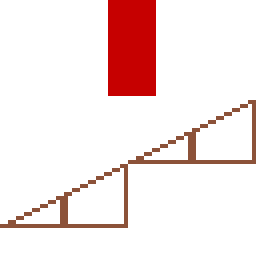 Animation of an entity clipping through a Slope by falling too fast