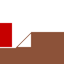 Animation showing how an X-Axis collison impeeds slope movement