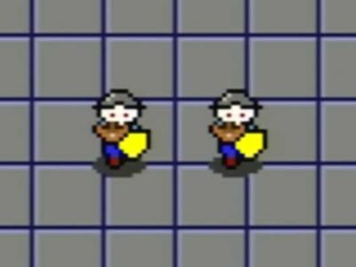 Two crossbowmen about to fire their crossbows