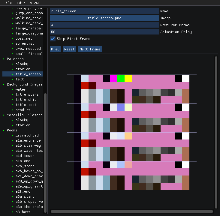 Palette editor screenshot