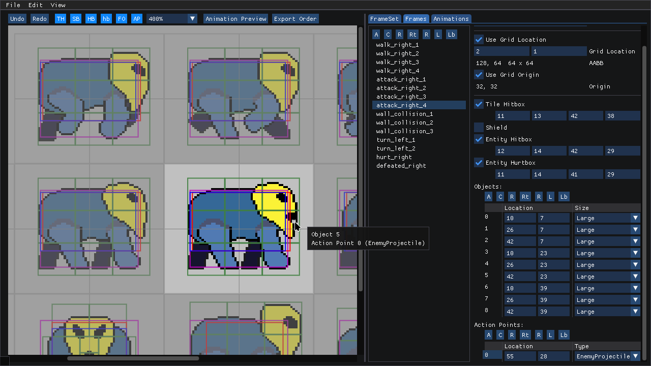 Sprite importer GUI screenshot