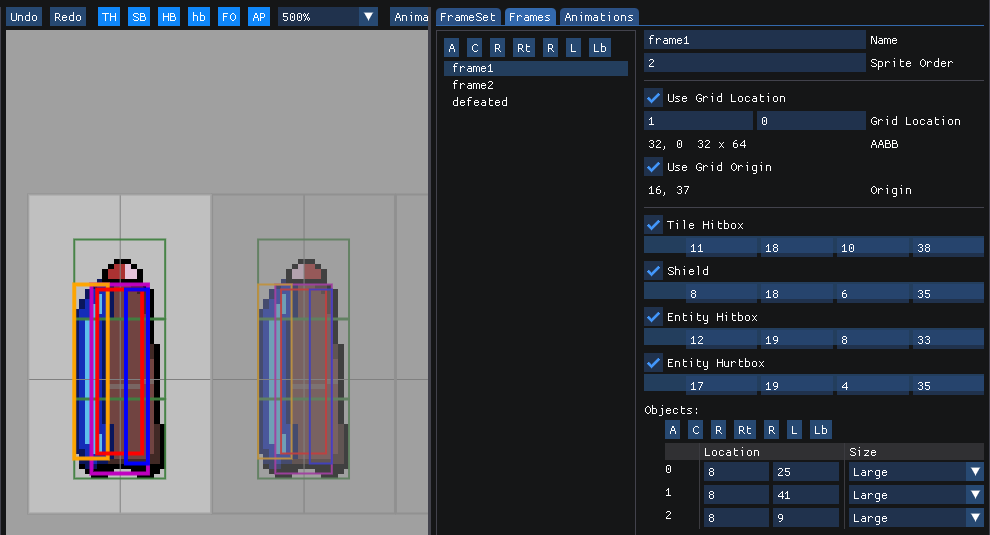 Sprite importer GUI screenshot