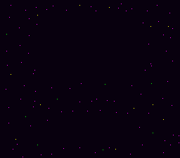 random puple, green and yellow dots